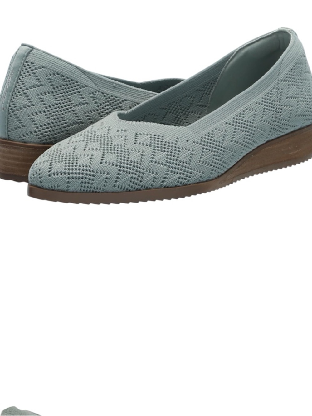 Skechers Light Blue Knit Pointed-Toe Slip-On Flats New 🆕 without 📦
